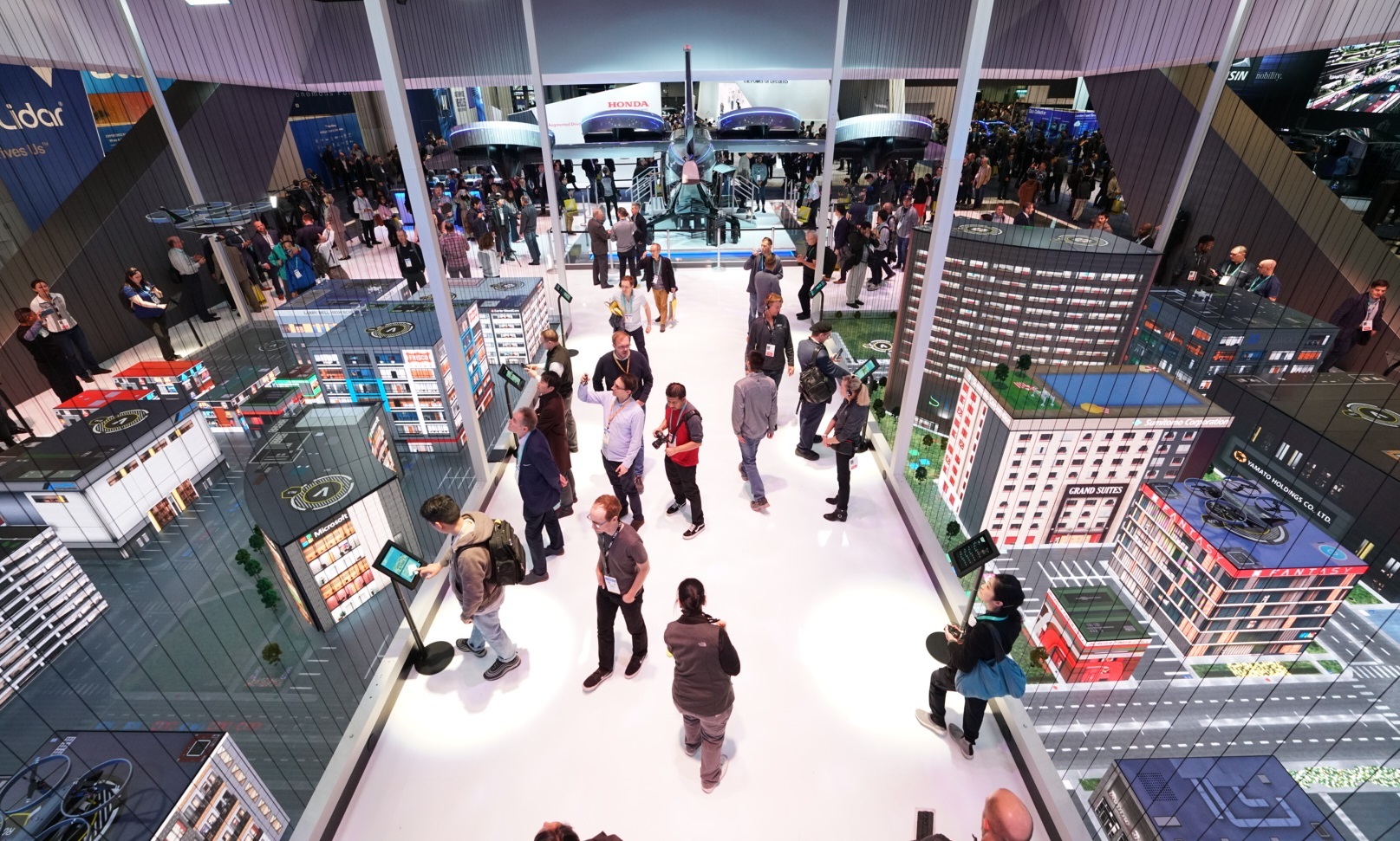 Bell's 'Smart City' with mini-Nexus and APT drones, powered by AerOS, at CES. (Bell)