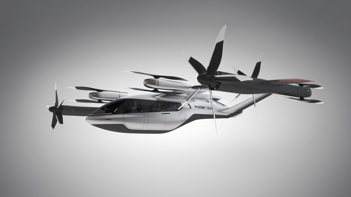 Hyundai's S-A1 eVTOL concept, unveiled at CES. (Hyundai/Uber)