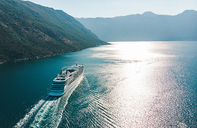 Cruise ship in a bay